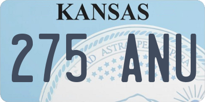 KS license plate 275ANU