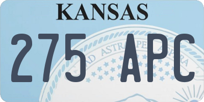 KS license plate 275APC