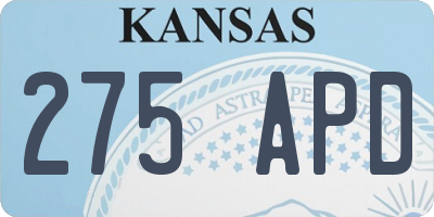 KS license plate 275APD