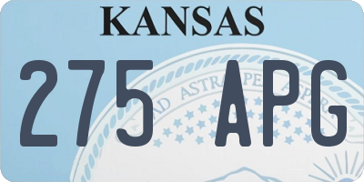 KS license plate 275APG