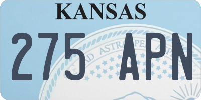 KS license plate 275APN