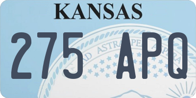 KS license plate 275APQ