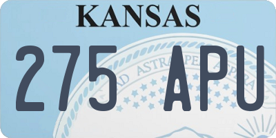 KS license plate 275APU