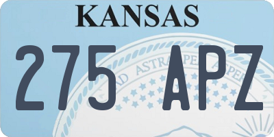 KS license plate 275APZ