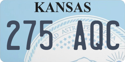 KS license plate 275AQC