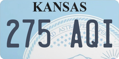 KS license plate 275AQI