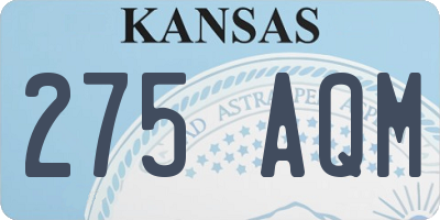 KS license plate 275AQM