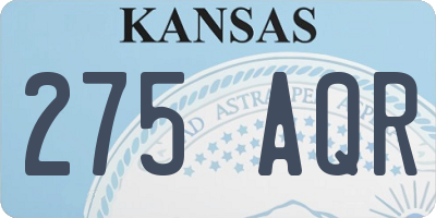 KS license plate 275AQR