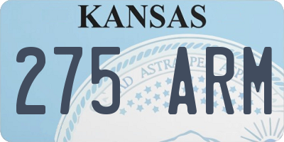 KS license plate 275ARM