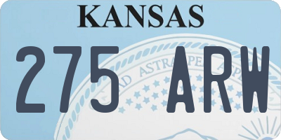 KS license plate 275ARW