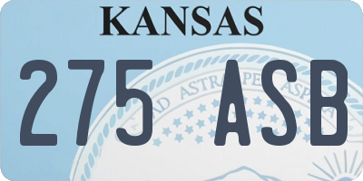 KS license plate 275ASB