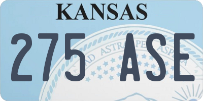 KS license plate 275ASE