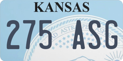 KS license plate 275ASG