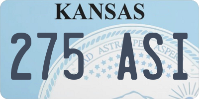 KS license plate 275ASI
