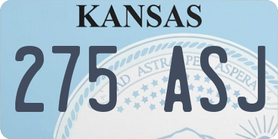 KS license plate 275ASJ