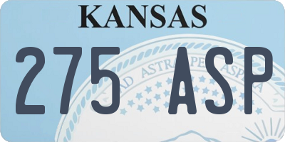 KS license plate 275ASP