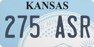 KS license plate 275ASR