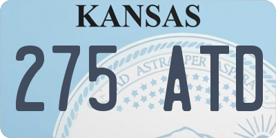 KS license plate 275ATD