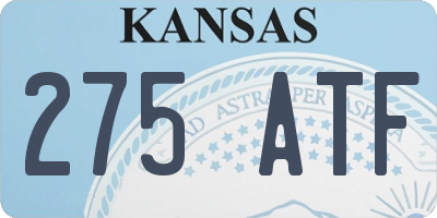 KS license plate 275ATF