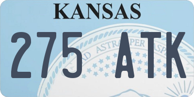 KS license plate 275ATK