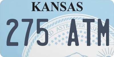 KS license plate 275ATM