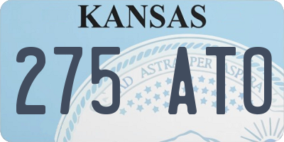 KS license plate 275ATO