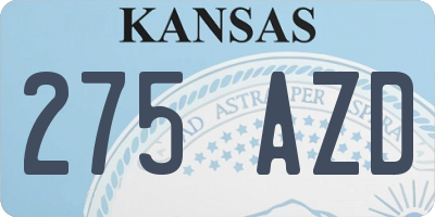 KS license plate 275AZD