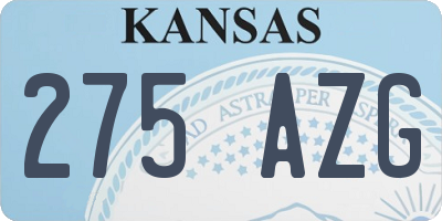 KS license plate 275AZG
