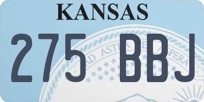 KS license plate 275BBJ