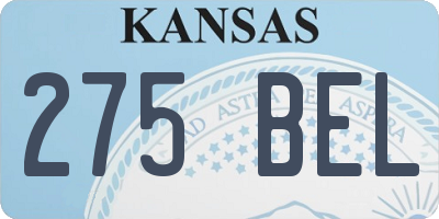 KS license plate 275BEL