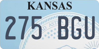 KS license plate 275BGU