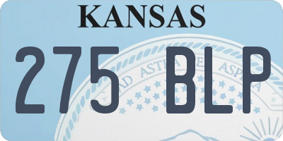KS license plate 275BLP