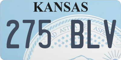 KS license plate 275BLV