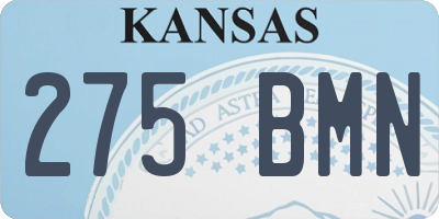 KS license plate 275BMN