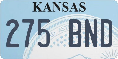 KS license plate 275BND