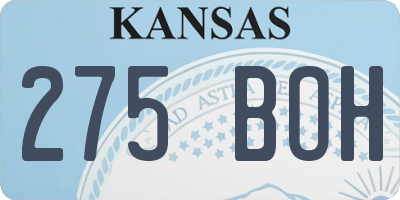 KS license plate 275BOH