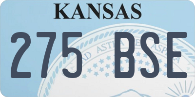KS license plate 275BSE