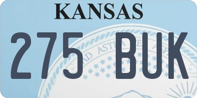 KS license plate 275BUK