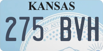 KS license plate 275BVH