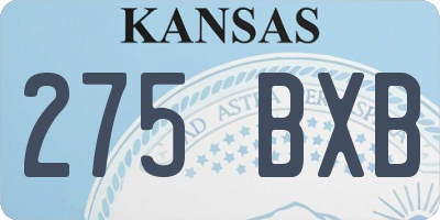 KS license plate 275BXB