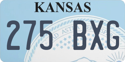 KS license plate 275BXG