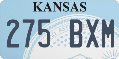 KS license plate 275BXM