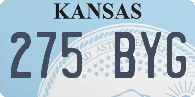 KS license plate 275BYG