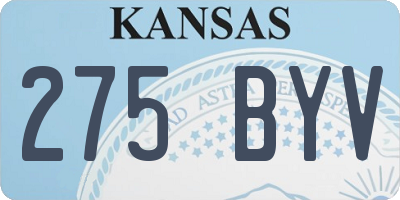 KS license plate 275BYV