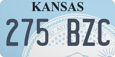 KS license plate 275BZC