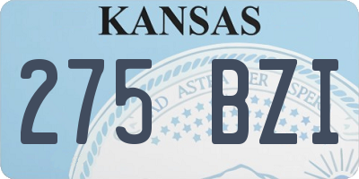 KS license plate 275BZI