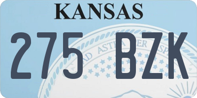 KS license plate 275BZK
