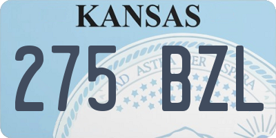 KS license plate 275BZL