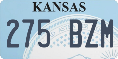 KS license plate 275BZM