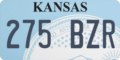 KS license plate 275BZR